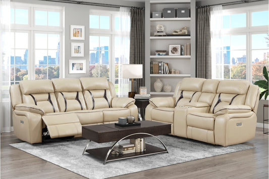 8229NBE-PW Seating Amite Collection 2pc Set: Sofa, Love (Power)