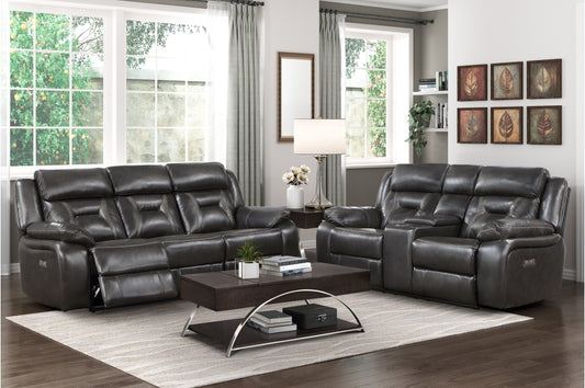 8229NDG-PW Seating Amite Collection 2pc Set: Sofa, Love (Power)