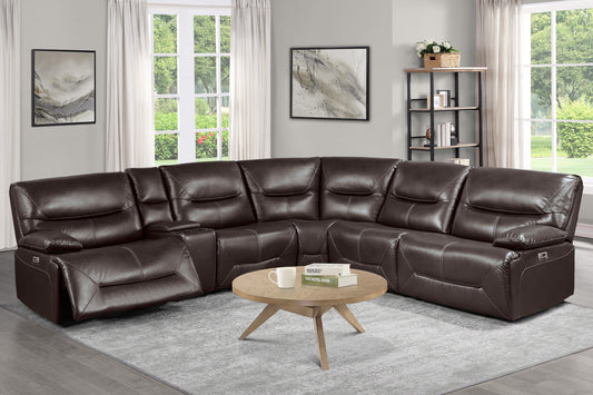 9579BRW*6LRRRPW 6-Piece Power Reclining Sectional